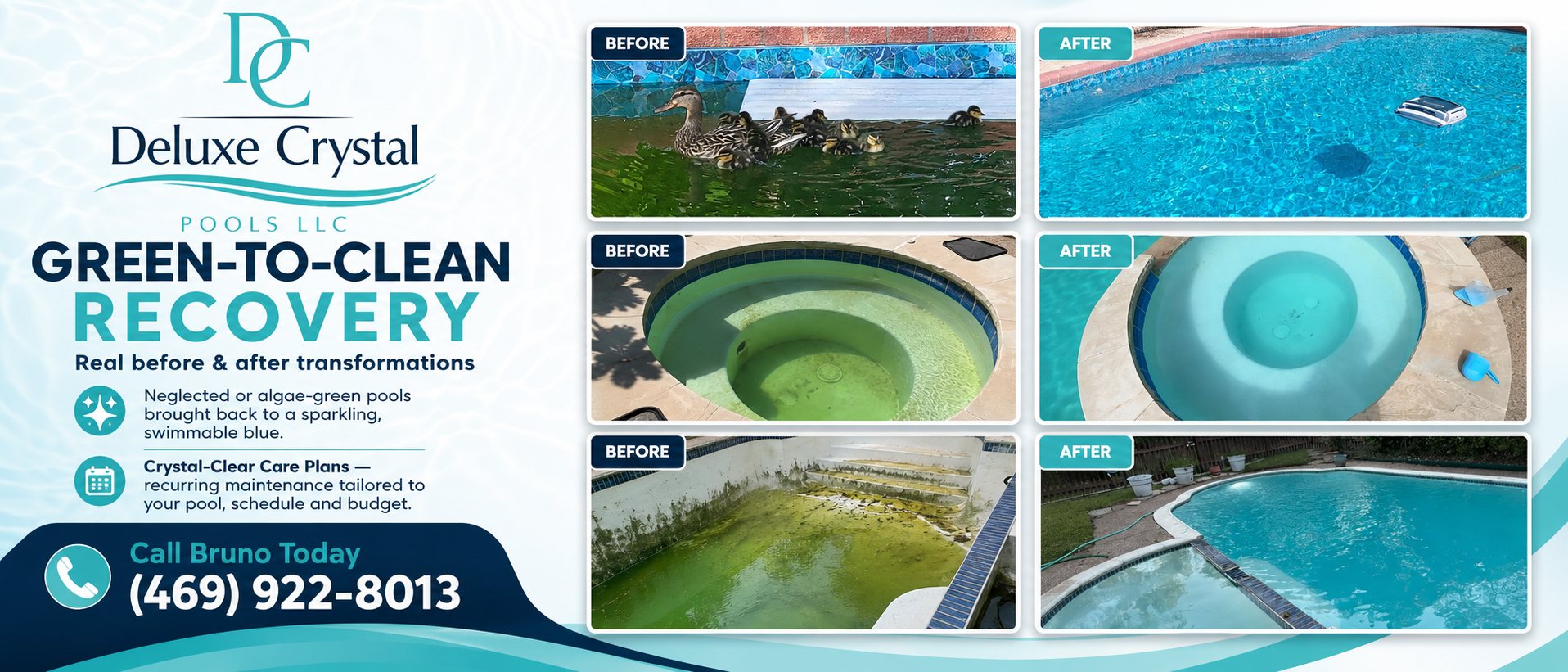 Deluxe Crystal Pools professional service banner