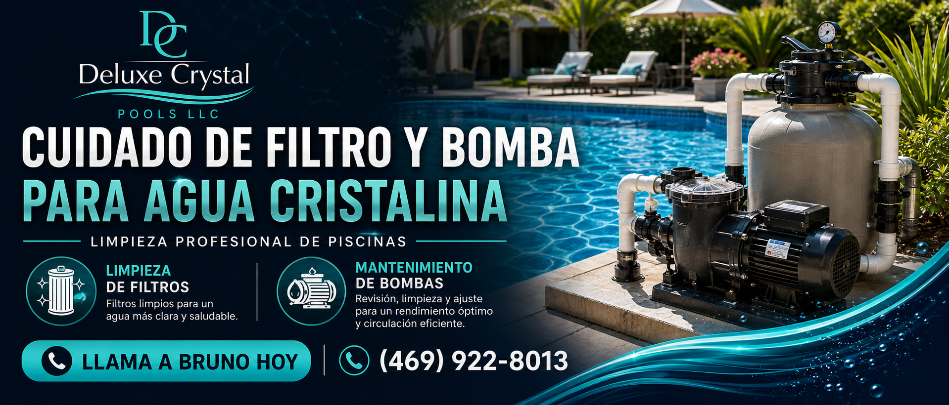 Cuidado de filtro y bomba